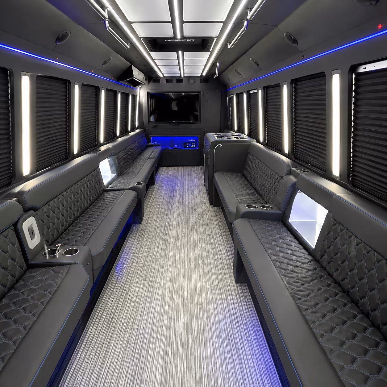 Fairfield Prom & Homecoming Transportation party bus interior