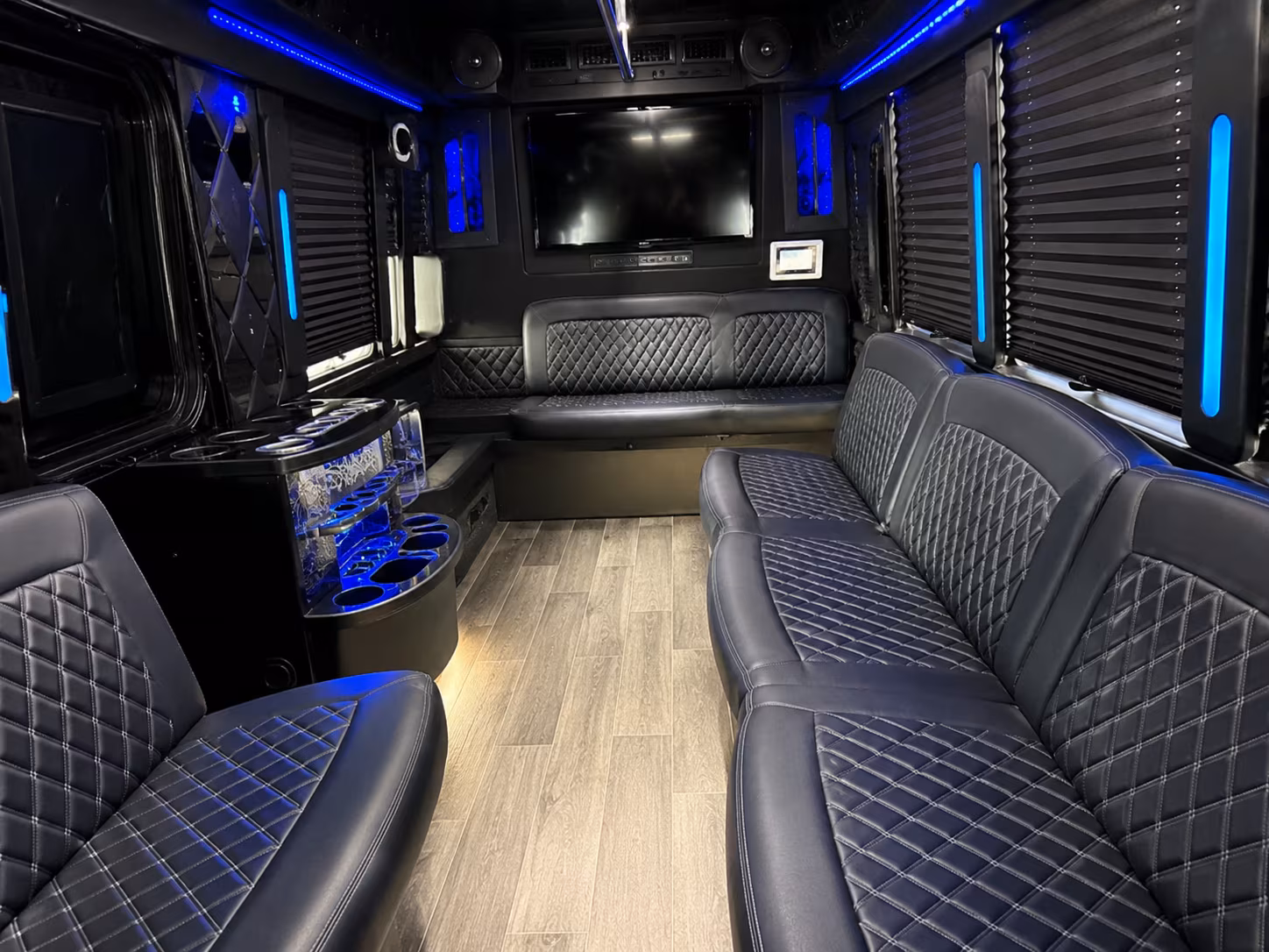 Fairfield Prom & Homecoming Transportation party bus interior
