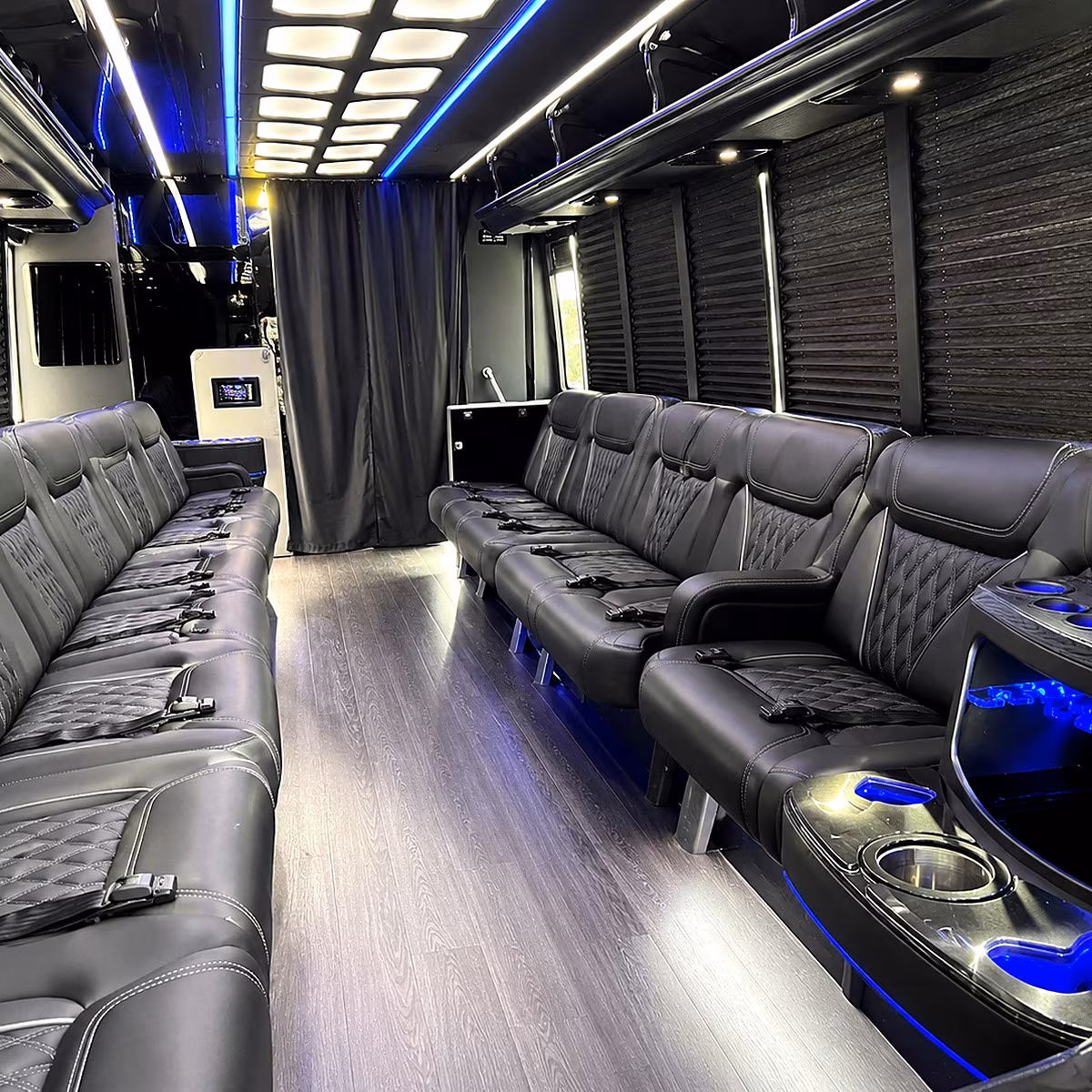 Fairfield Prom & Homecoming Transportation party bus interior