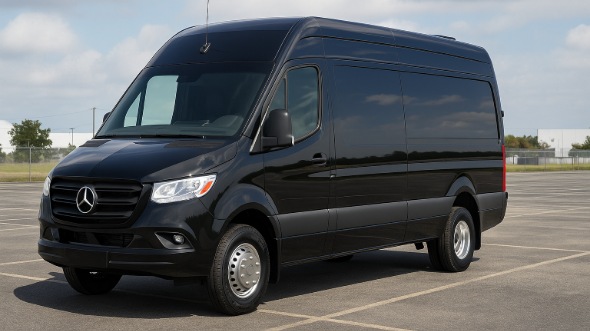 Exterior of Fairfield Party Bus Company's 14 Passenger Sprinter Limousine in Fairfield