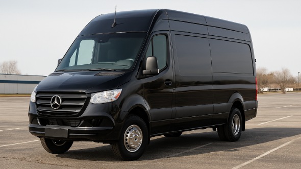 Exterior of Charter Bus Company Vacaville's 14 Passenger Sprinter Limousine in Vacaville
