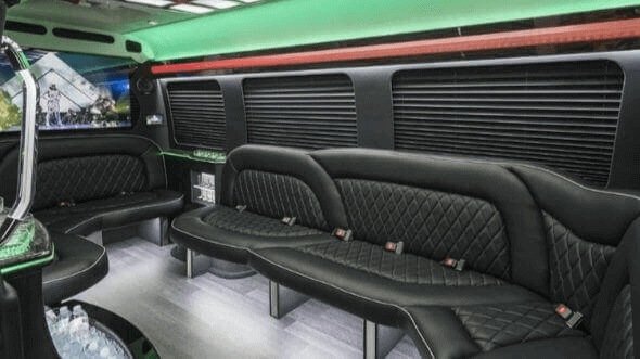 Interior of Charter Bus Company Berkeley's 18 Passenger Party Bus in Berkeley
