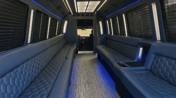 Interior of Fairfield Party Bus Company's 20 Passenger Party Bus in Fairfield