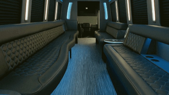 Interior of Charter Bus Company Vacaville's 25 Passenger Party Bus in Vacaville