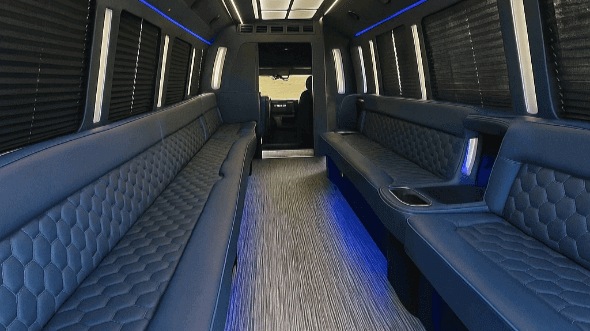 Interior of Charter Bus Company Vacaville's 30 Passenger Party Bus in Vacaville
