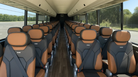 Interior of Charter Bus Company Fairfield's 40 Passenger Charter Bus in Fairfield