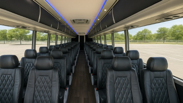 Interior of Charter Bus Company Fairfield's 44 Passenger Charter Bus in Fairfield