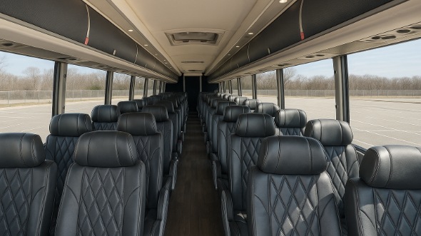 Interior of Charter Bus Company Fairfield's 47 Passenger Charter Bus in Fairfield