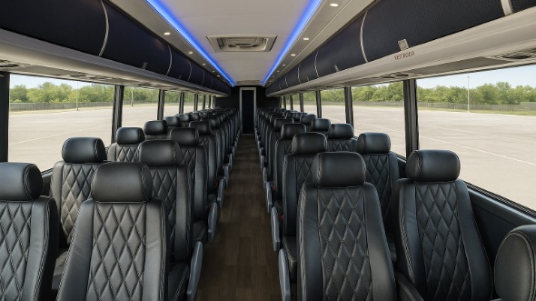 Interior of Charter Bus Company Fairfield's 51 Passenger Charter Bus in Fairfield