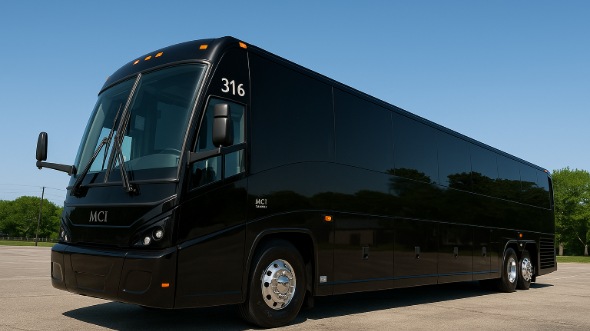 Exterior of Charter Bus Company Fairfield's 54 Passenger Charter Bus in Fairfield