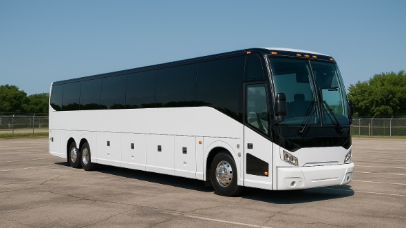 Exterior of Charter Bus Company Fairfield's 55 Passenger Charter Bus in Fairfield