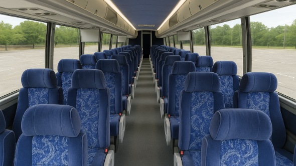 Interior of Charter Bus Company Fairfield's 55 Passenger Charter Bus in Fairfield