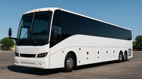Exterior of Charter Bus Company Fairfield's 56 Passenger Charter Bus in Fairfield
