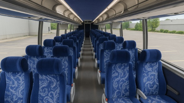 Interior of Charter Bus Company Fairfield's 56 Passenger Charter Bus in Fairfield