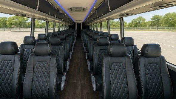 Interior of Charter Bus Company Fairfield's ADA Charter Bus in Fairfield