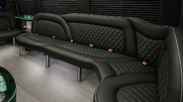 fairfield 15 passenger party bus interior