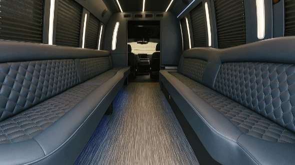 fairfield 28 passenger party bus interior