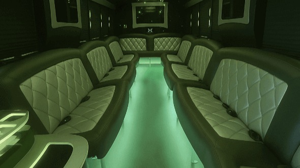 fairfield 30 passenger party bus inside
